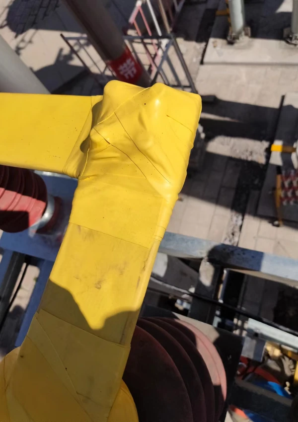 Yellow Transformer Bushing Protector Application