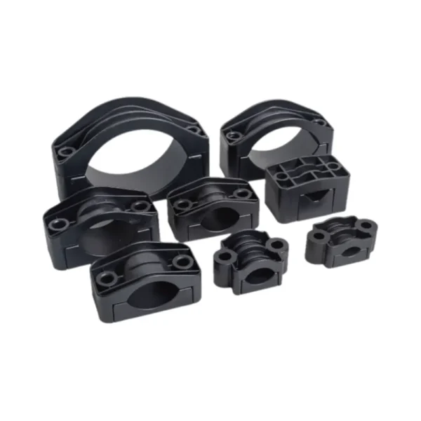 Mounted single core cable clamp made from reinforced nylon