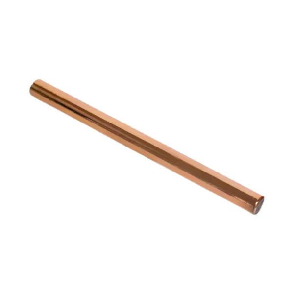 Segment of robust copper-plated earthing rod material.