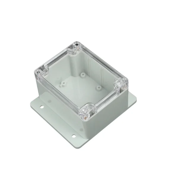 IP67 Waterproof Plastic Junction Enclosure with Transparent Cover and Mounting Ears